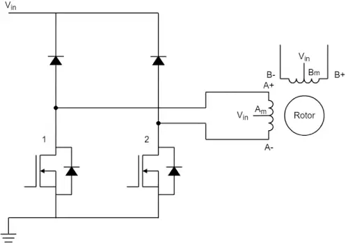 Unipolar Stepper Motor Driving Circuit