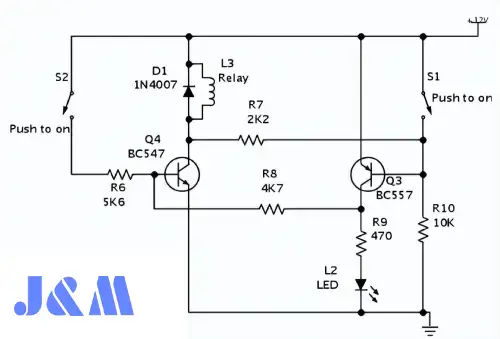 BC547 Transistor in ON/OFF Touch Switch 