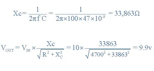 Voltage Output at a Frequency of 100Hz