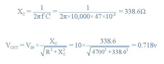 Voltage Output at a Frequency of 10,000Hz (10kHz).