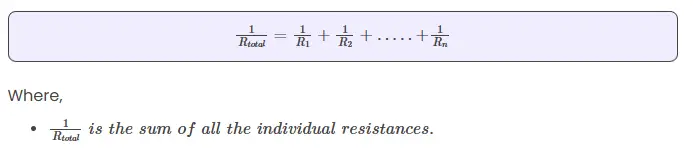 Resistors in Parallel Formula